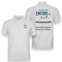 Thumbnail for Cessna Citation Encore+ design on white double-side polo t-shirt, double-side print