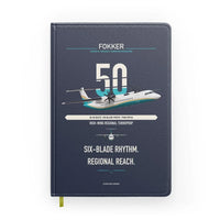 Thumbnail for Fokker 50 design on navy blue notebook
