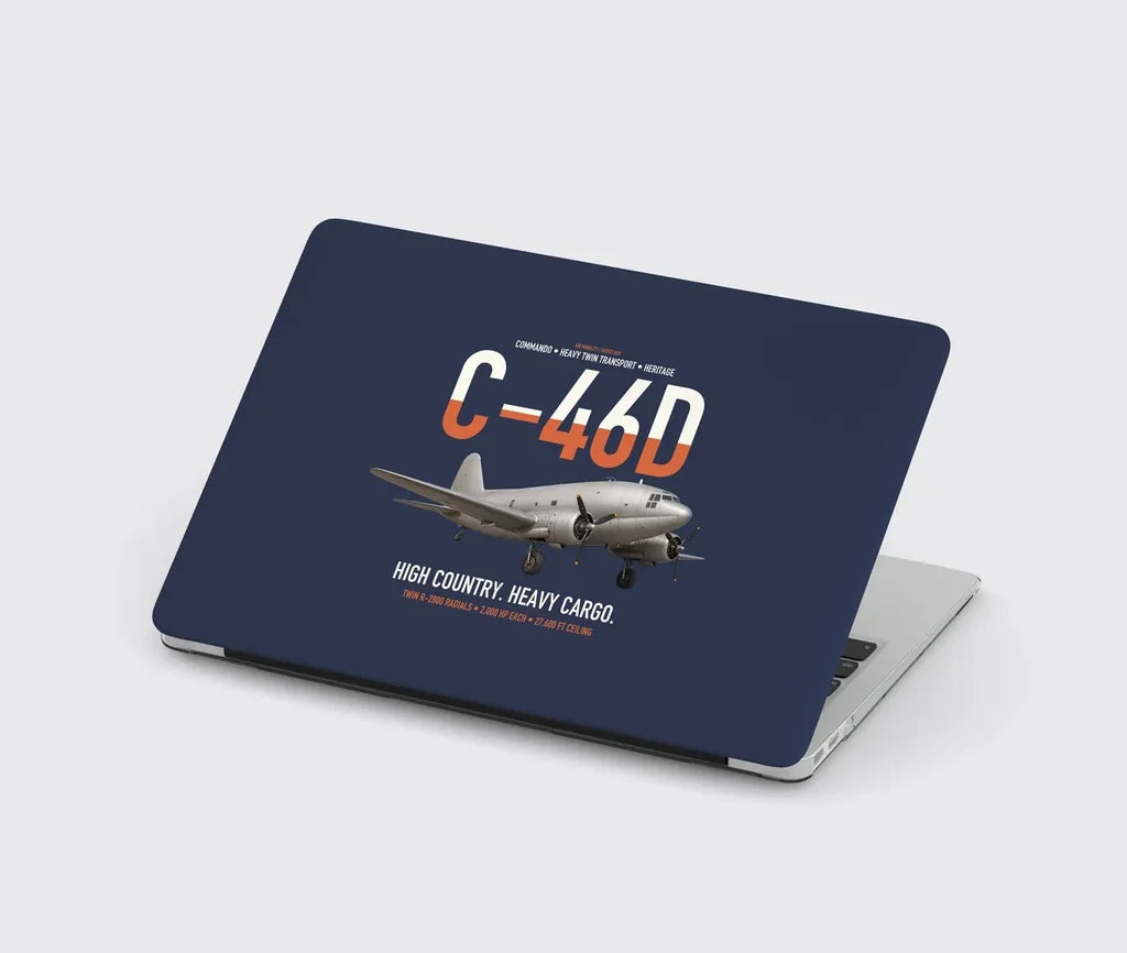 C-46D Commando design on navy blue MacBook case