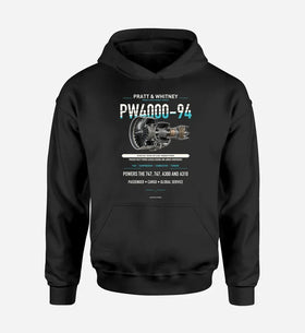 Single-Side Printing — Pratt & Whitney PW4000-94 Engine Double-Side Hoodie