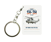 Thumbnail for Sikorsky SH-3H Sea King design on white designed key chain, double-side print
