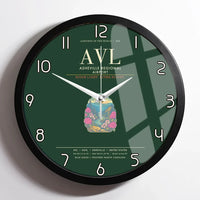 Thumbnail for Asheville Regional Airport AVL Wall-Clock Framed - Dark Green