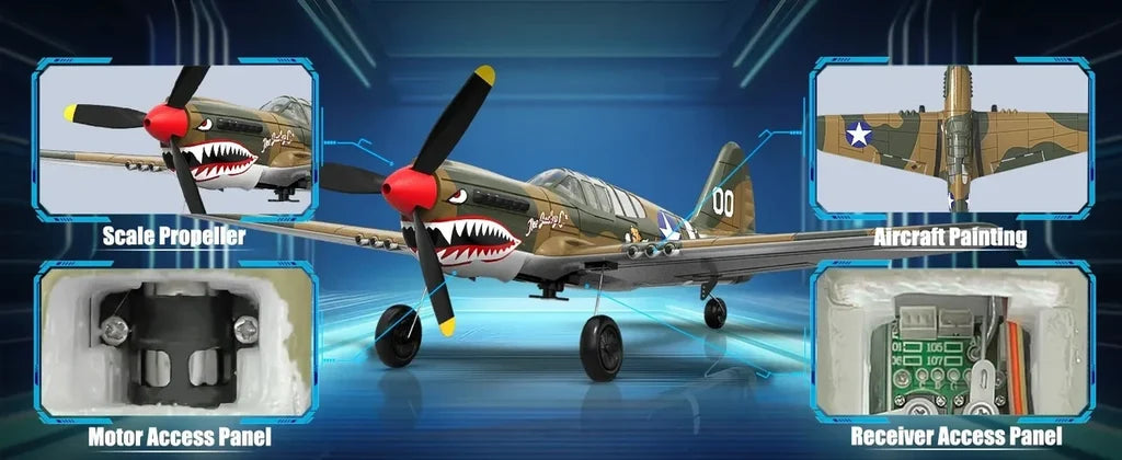 P-40 400mm 4CH RC Fighter RTF (6-Axis Gyro, 1-Key U-Turn) 761-13 - view 17
