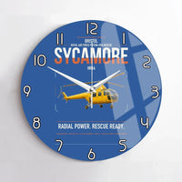 Thumbnail for Bristol Sycamore HR14 design on blue no frame wall clock