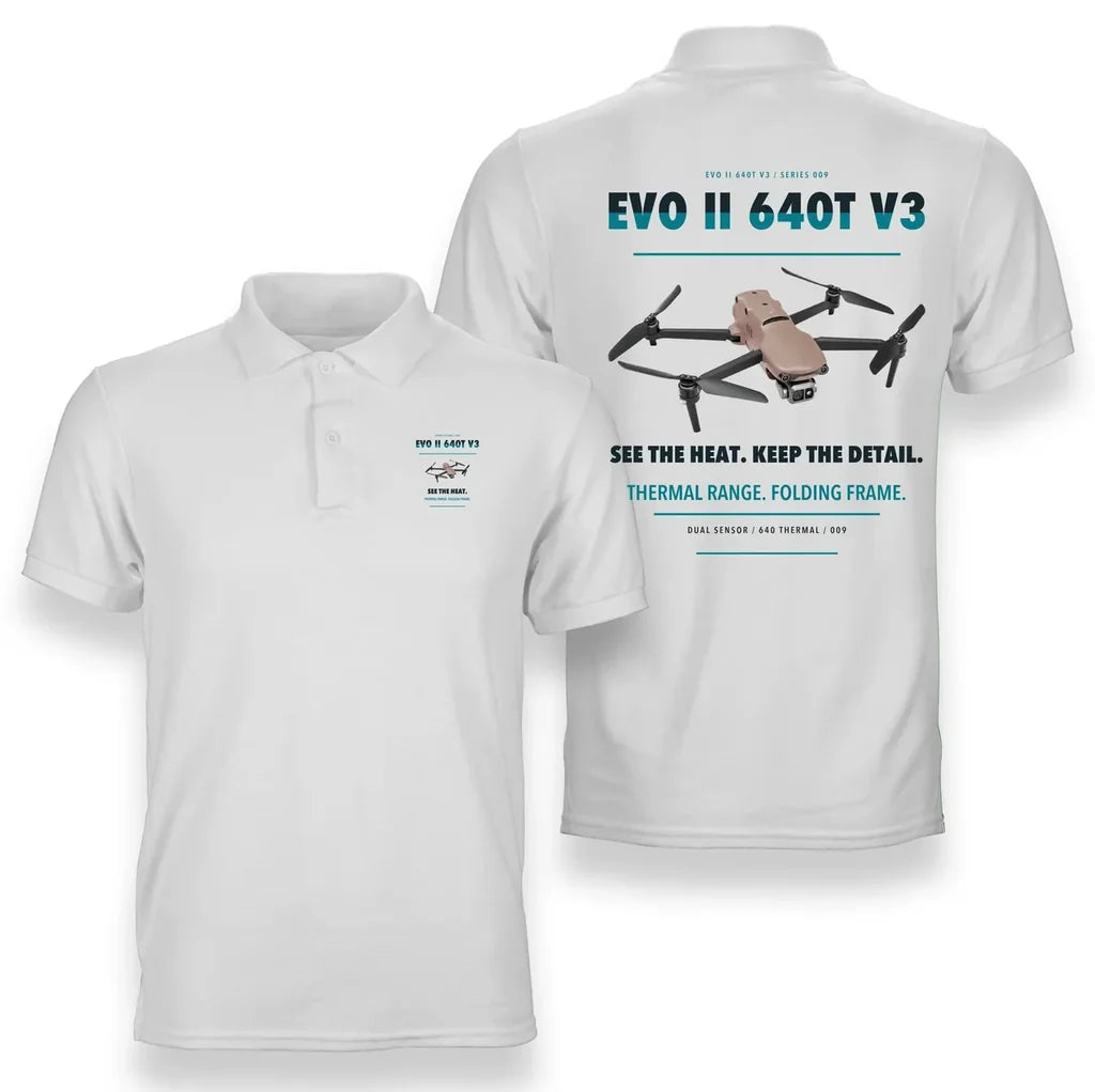 Autel EVO II Dual 640T V3 design on white polo