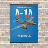 Thumbnail for Messerschmitt Me 262A-1a vertical canvas print - framed - turquoise background
