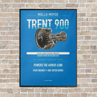 Thumbnail for TRENT 900 vertical canvas print - framed - turquoise background