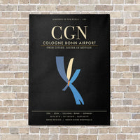 Thumbnail for Cologne Bonn Airport CGN - Canvas Framed - Black