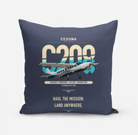 Thumbnail for Cessna 208 Caravan design on navy blue pillow