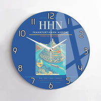 Thumbnail for Frankfurt-Hahn Airport (HHN) design on blue no frame wall clock