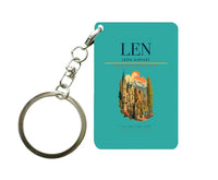 Thumbnail for León Airport (LEN) design on turquoise key chain