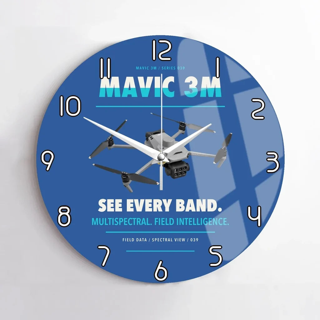 DJI Mavic 3 Multispectral design on blue no frame wall clock