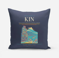Thumbnail for Norman Manley International Airport (KIN) design on navy blue pillow