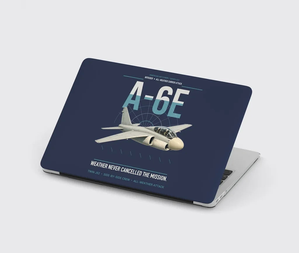 A-6E Intruder design on navy blue MacBook case
