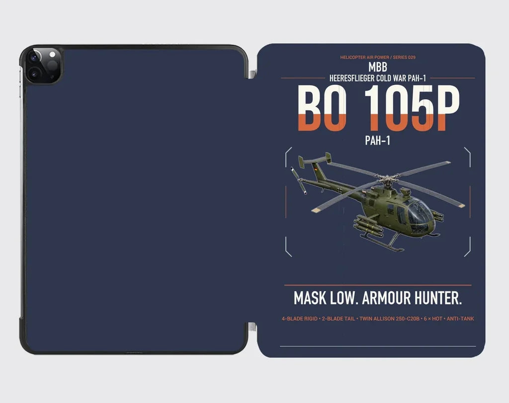 MBB BO 105P PAH-1 design on navy blue ipad tablet case