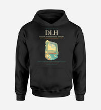 Thumbnail for Duluth International Airport (DLH) design on black hoodie single-side print