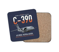 Thumbnail for C-390 Millennium design on navy blue 1 piece coaster