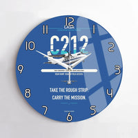 Thumbnail for CASA C-212-400 Aviocar design on blue no frame wall clock