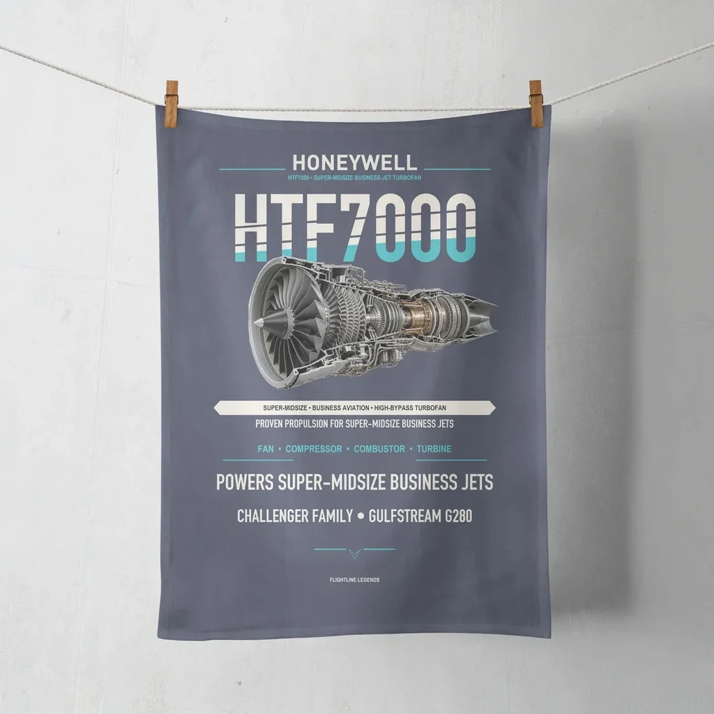 HTF7000 design on navy blue towel