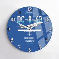 Thumbnail for Douglas DC-8-63 design on blue no frame wall clock