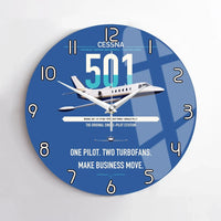 Thumbnail for Cessna 501 Citation I SP design on blue no frame wall clock