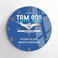 Thumbnail for Daher TBM 900 design on blue no frame wall clock
