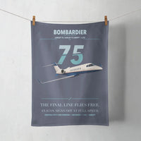 Thumbnail for Bombardier Learjet 75 Liberty design on navy blue towel