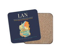 Thumbnail for Capital Region International Airport (LAN) design on navy blue 1 piece coaster