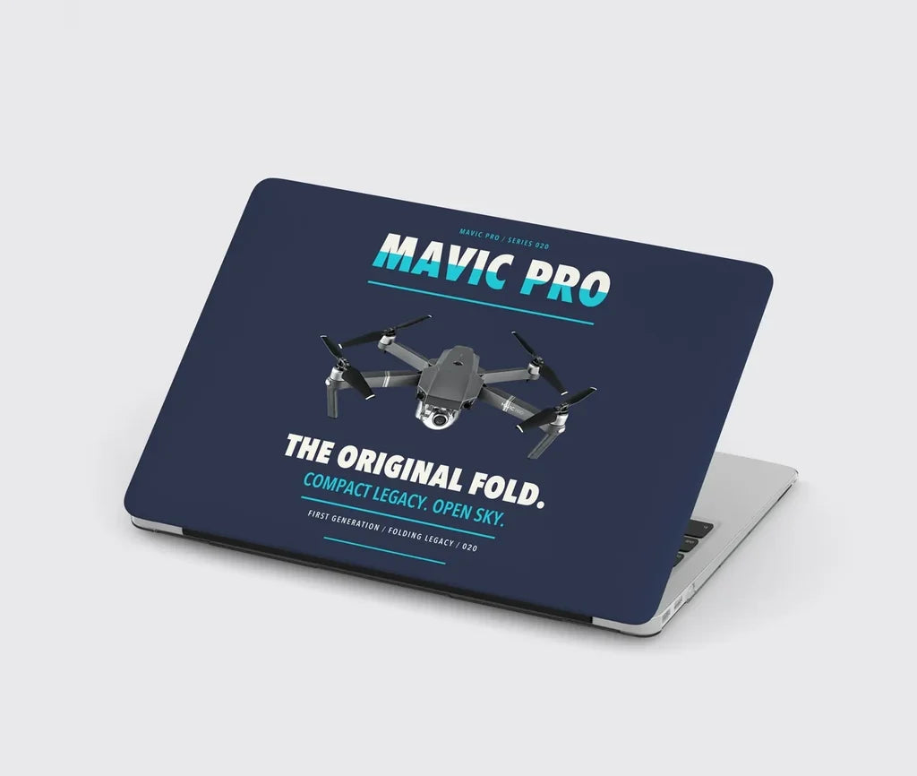 DJI Mavic Pro design on navy blue MacBook case