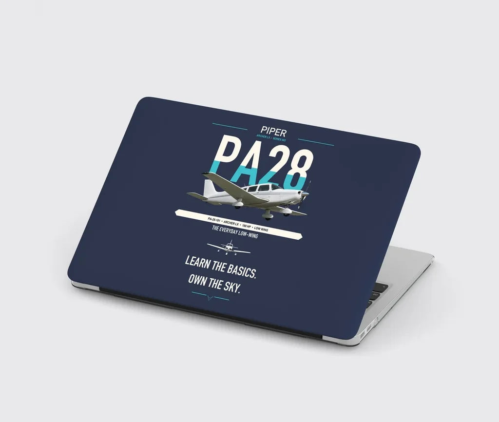 Piper PA-28-181 Archer LX design on navy blue MacBook case