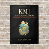 Thumbnail for Aso Kumamoto Airport KMJ - Canvas Framed - Black