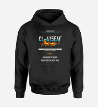 Thumbnail for Canadair CL-415EAF design on black double-side hoodie, single-side print