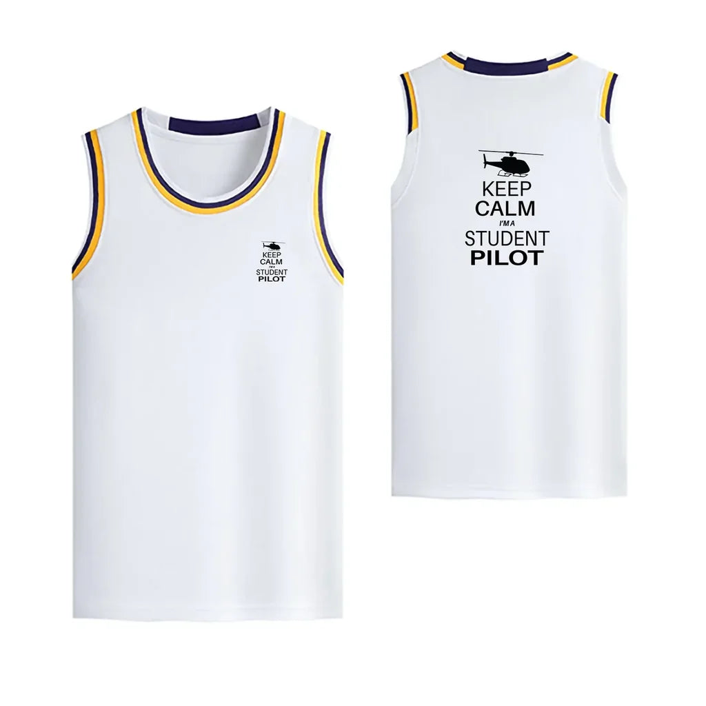 Student Pilot (Helicopter) Designed Basketball Style Sports Tank Tops - view 16