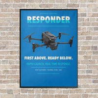 Thumbnail for BRINC Responder vertical canvas print - framed - turquoise background