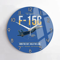Thumbnail for F-15C Eagle design on blue no frame wall clock