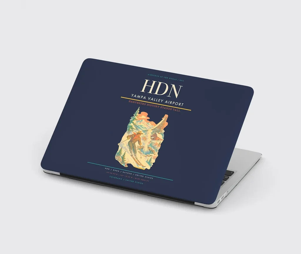 Yampa Valley Airport (HDN) design on navy blue MacBook case