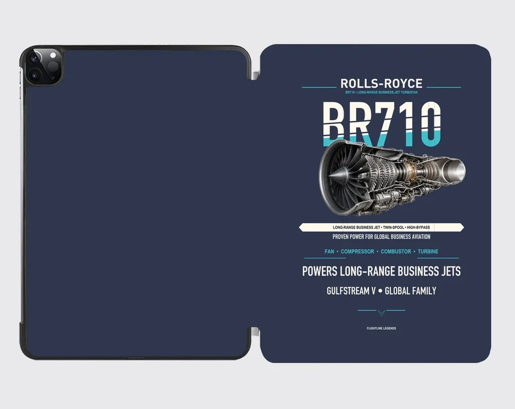 BR710 design on navy blue ipad tablet case