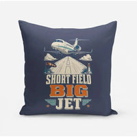 Thumbnail for Short Field Big Jet design on navy blue pillow