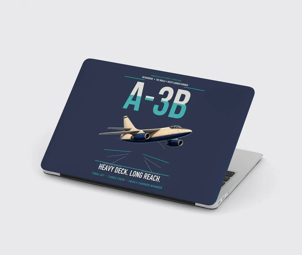 A-3B Skywarrior design on navy blue MacBook case