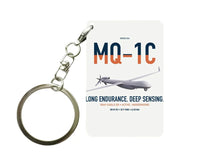 Thumbnail for MQ-1C Gray Eagle ER design on white designed key chain, double-side print