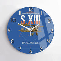 Thumbnail for SPAD S.XIII C.1 design on blue no frame wall clock