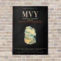 Thumbnail for Martha's Vineyard Airport MVY - Canvas Framed - Black