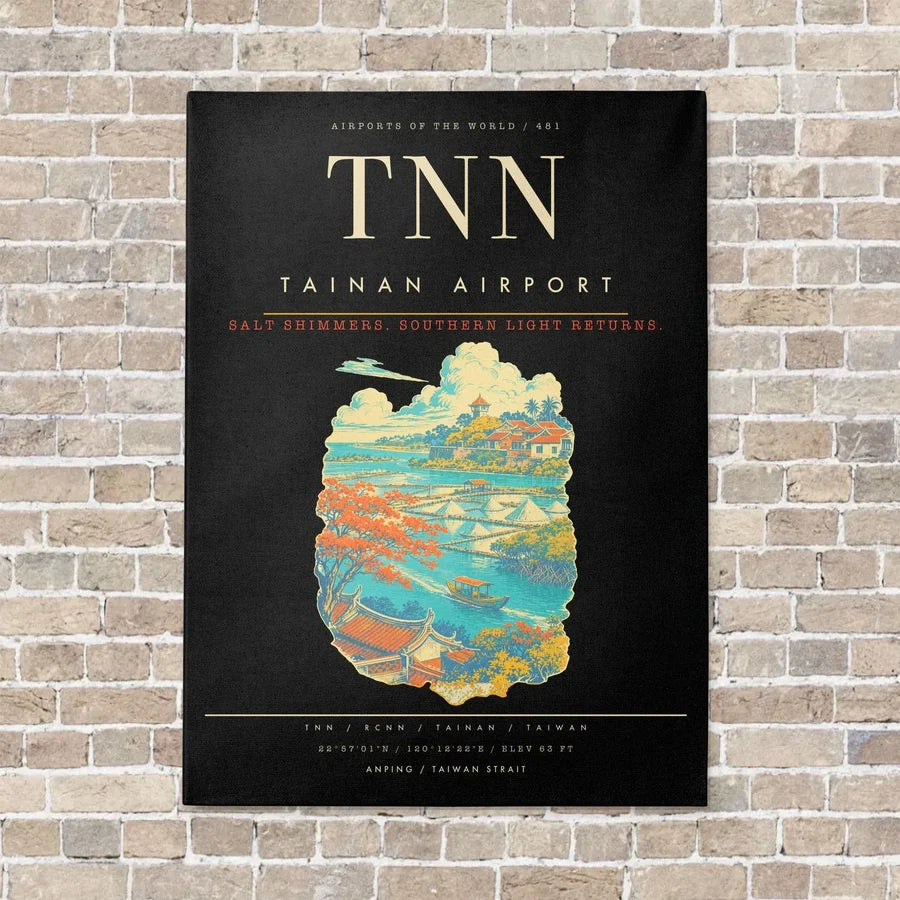 Tainan Airport TNN - Canvas Framed - Black