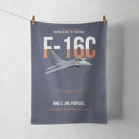 Thumbnail for F-16C Fighting Falcon Nine G One Purpose design on navy blue towel