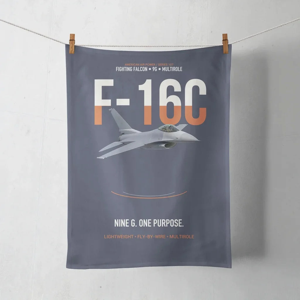 F-16C Fighting Falcon Nine G One Purpose design on navy blue towel