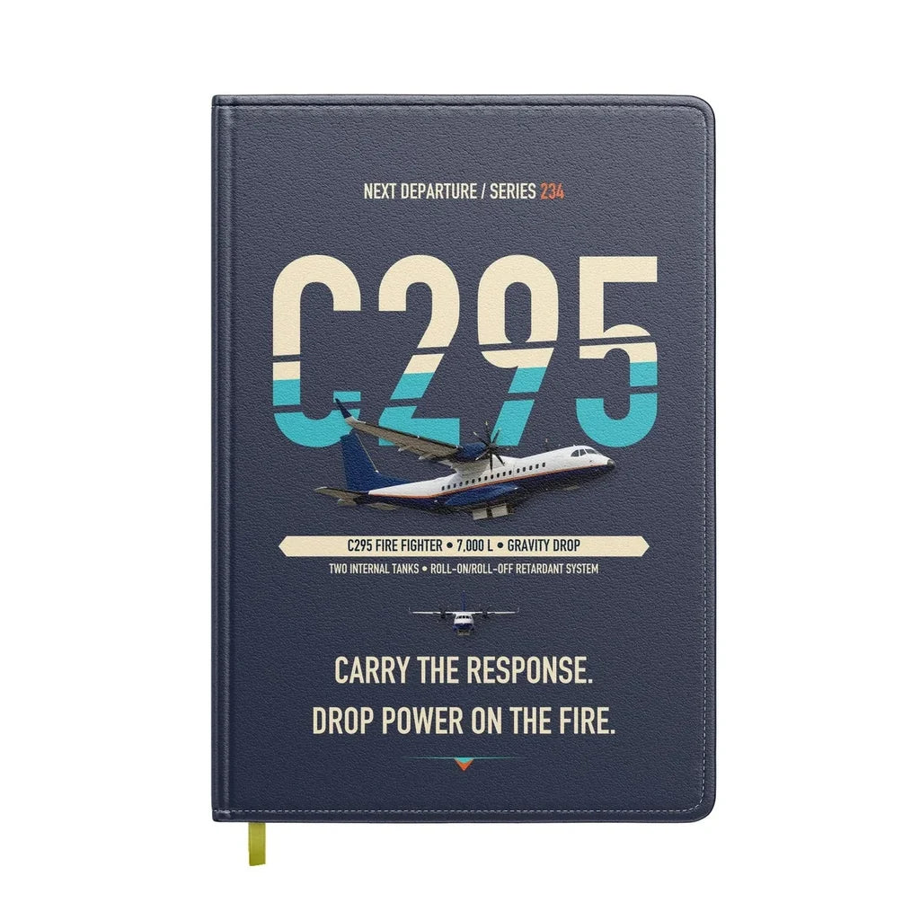 Airbus C295 Firefighter design on navy blue notebook