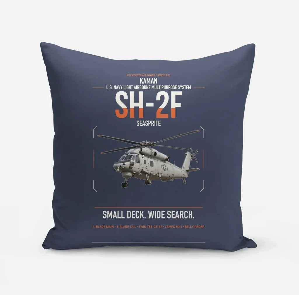 Kaman SH-2F Seasprite design on navy blue pillow