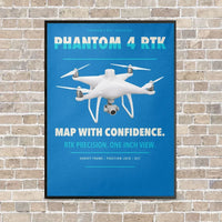 Thumbnail for DJI Phantom 4 RTK vertical canvas print - framed - turquoise background