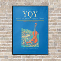 Thumbnail for Sydney–J.A. Douglas McCurdy Airport YQY vertical canvas print - framed - turquoise background