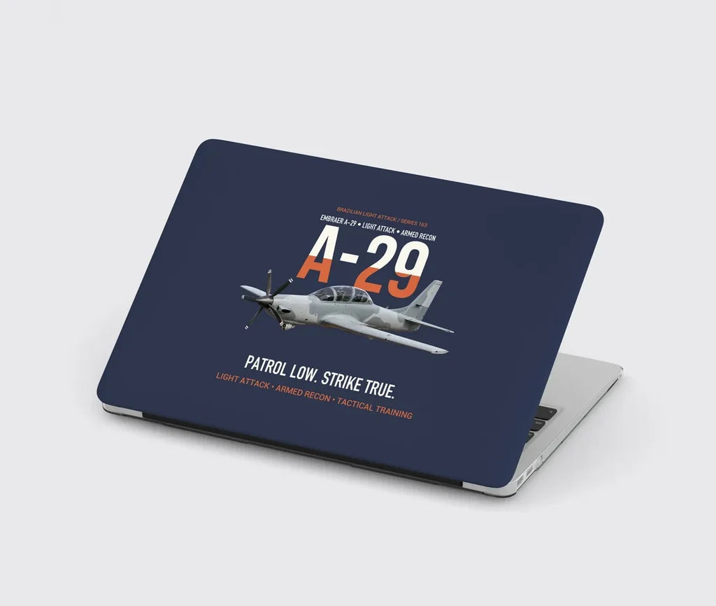 A-29 Super Tucano Light Attack design on navy blue MacBook case